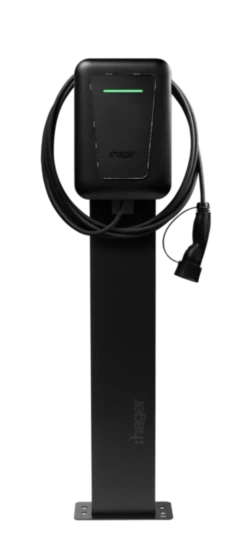 ⚡Hager Witty Pro 6,5 m kabel 22kw Zwart– MID-Slimme laadpaal